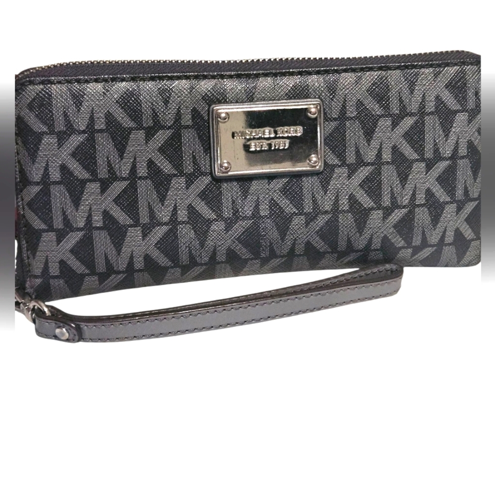 Michael Kors Black and Gray Logo Wallet - Picture 2 of 6